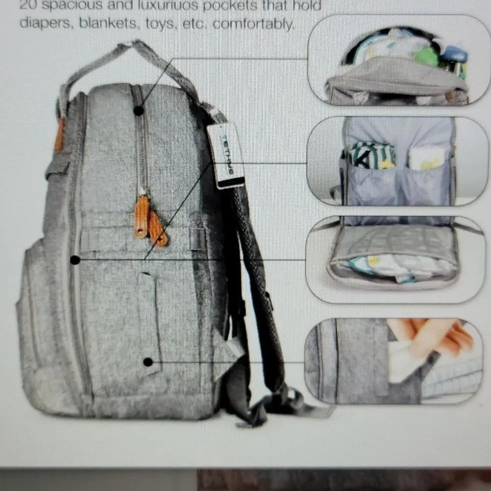 HaloVa multi-functional diaper bag backpack.